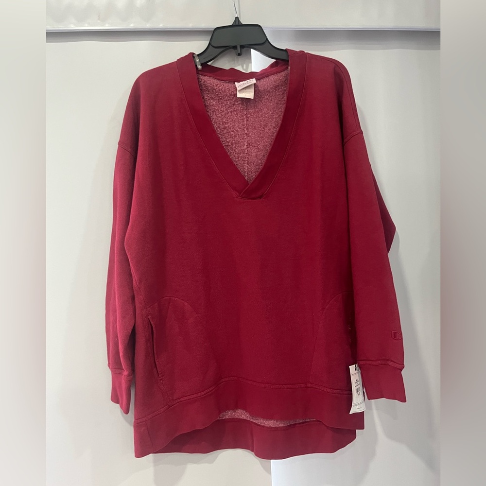 Champion Deep Red V-Neck Pullover